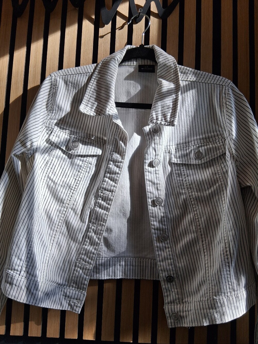 Schwinn White Jacket with Black Pinstripes